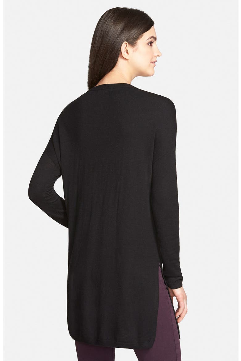 Zip Neck Sweater, Alternate, color, BLACK