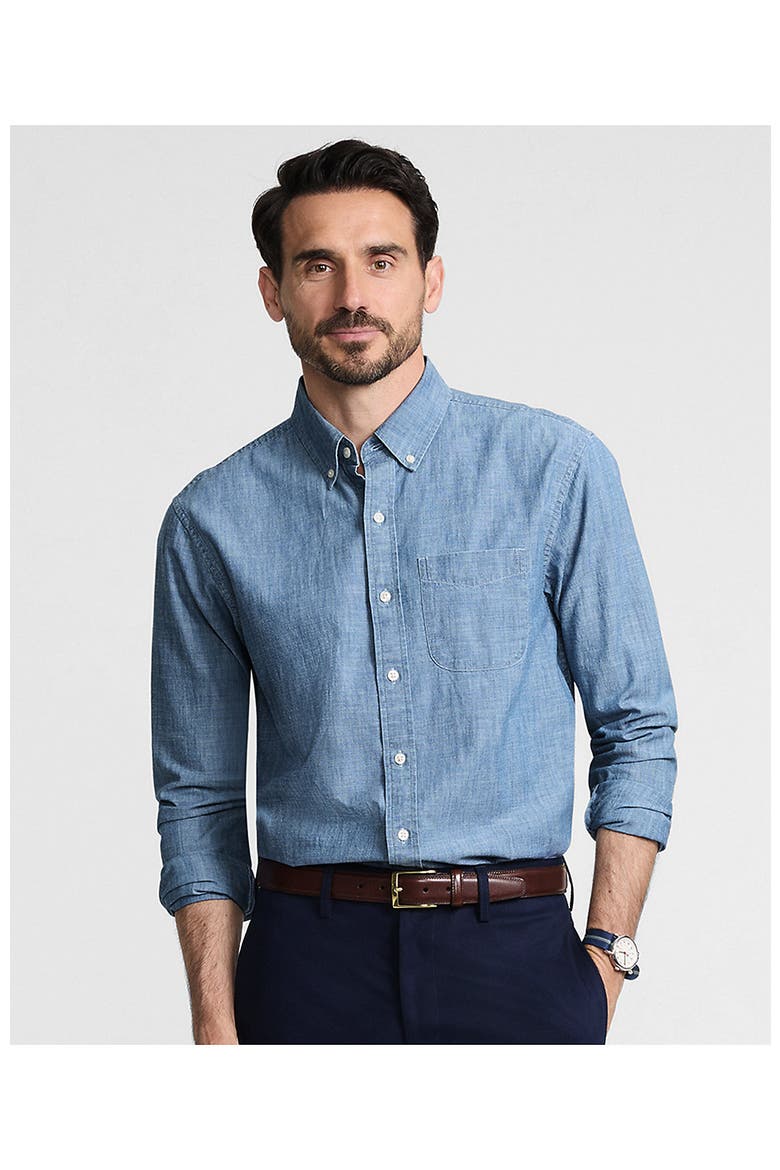 Long Sleeve Chambray Shirt, Alternate, color, Light Indigo Chambray