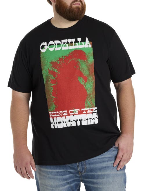True Nation By Dxl Big & Tall Godzilla King Of Monsters Graphic Tee In Black