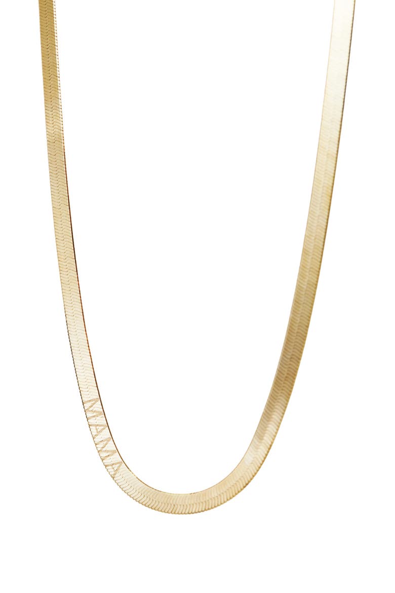 Mama Herringbone Chain Necklace, Main, color, GOLD