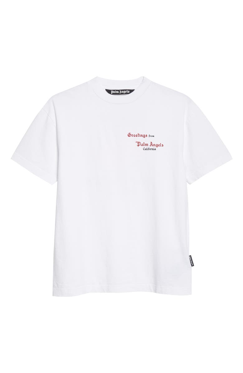 Palm Angels Coral Cotton Logo Graphic Tee, Alternate, color, 