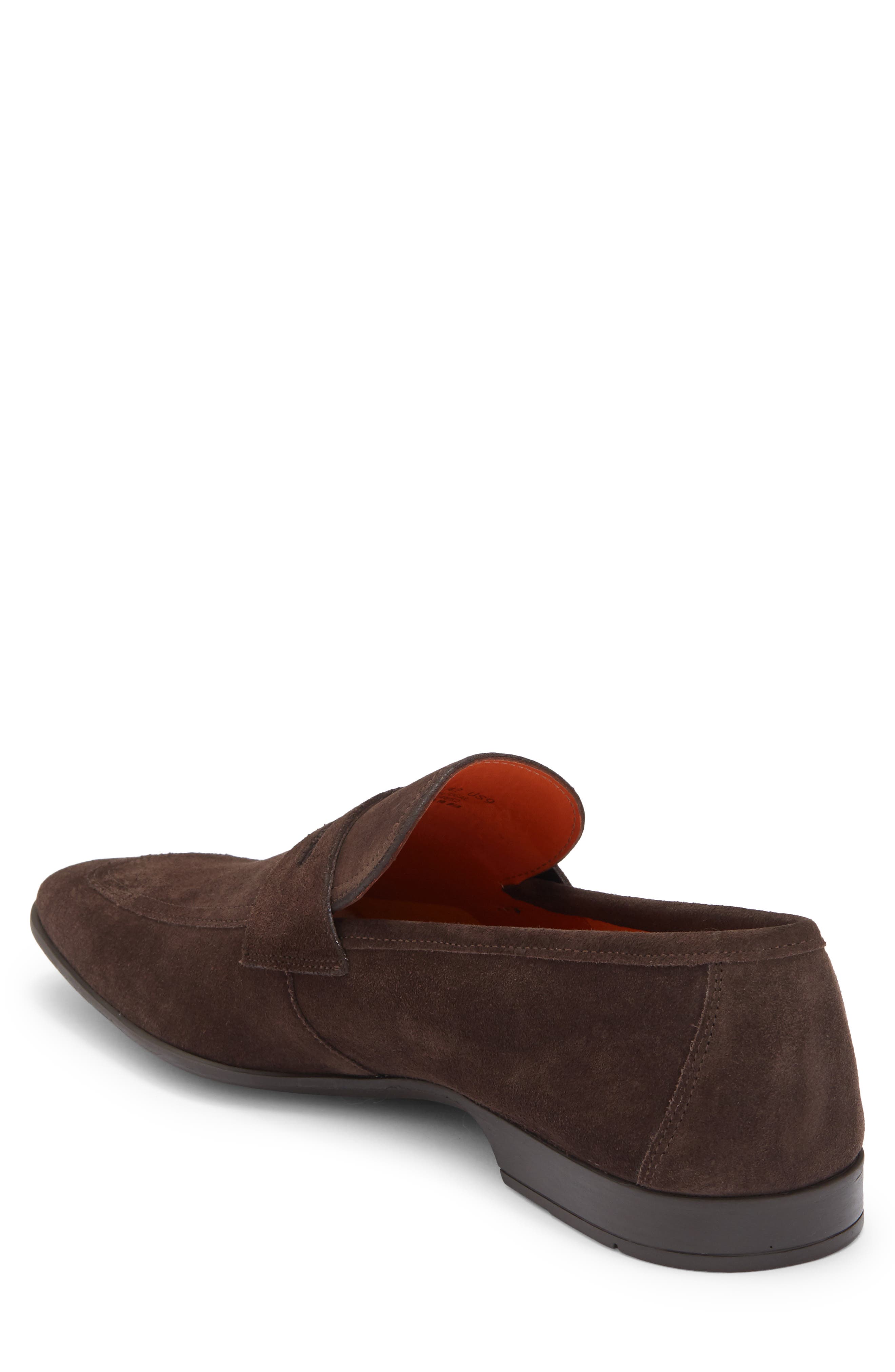 Vince Leather Penny Loafer, Alternate, color, BROWN SUEDE