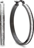 STEELTIME Glitter Textured Hoop Earrings