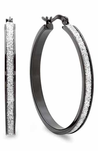 Glitter Textured Hoop Earrings