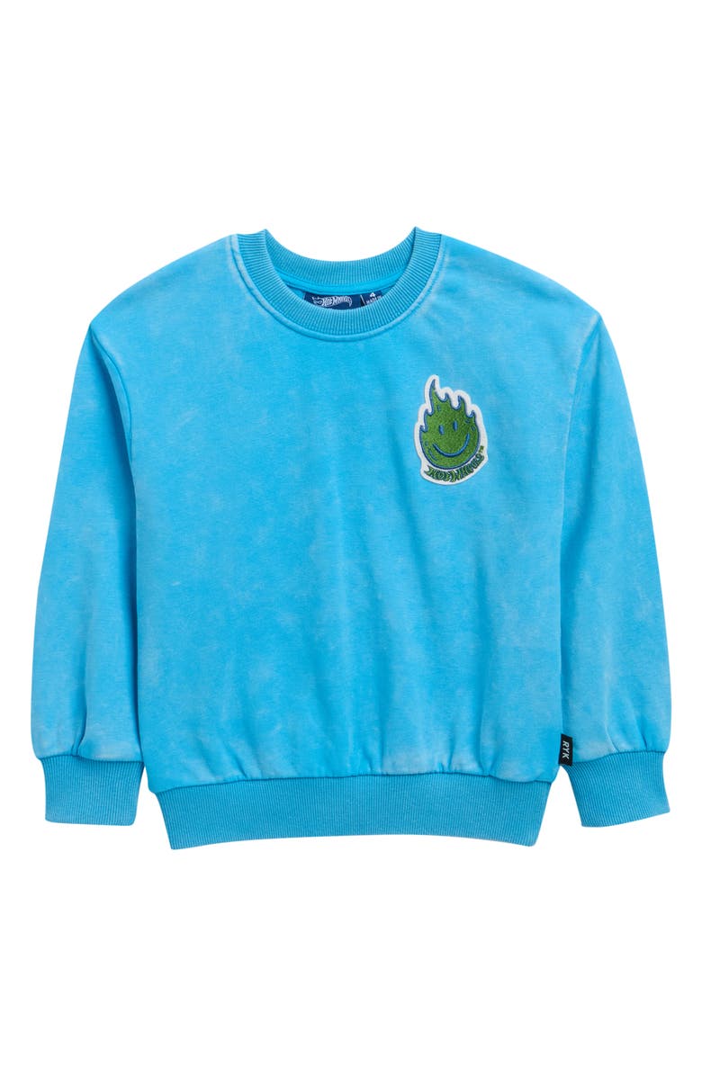 Rock Your Kid Kids' Hot Wheels Graphic Sweatshirt, Main, color, Acid Blue