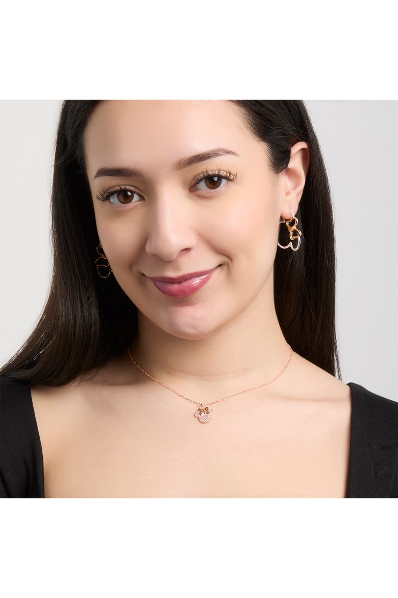 Pavé Pendant Necklace in Rose Gold-Tone, Alternate, color, Rose Gold/Clear