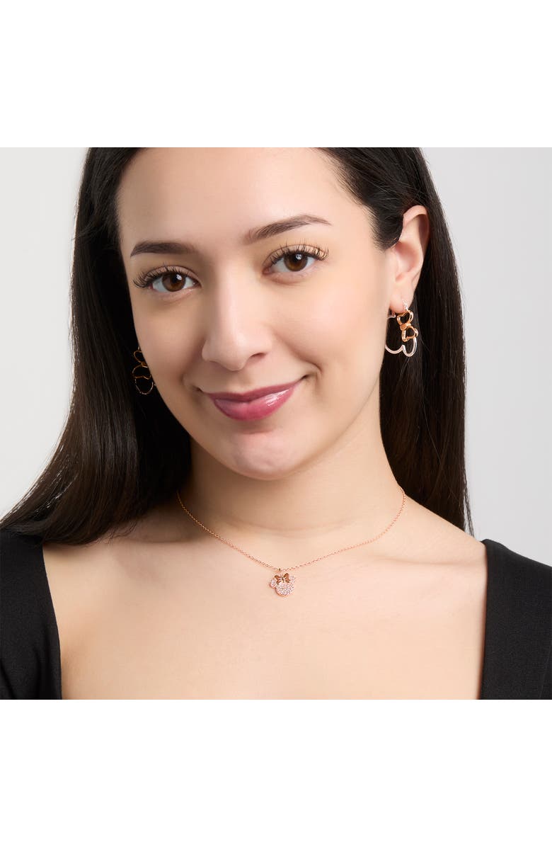 Disney Pavé Pendant Necklace in Rose Gold-Tone, Alternate, color, Rose Gold/Clear