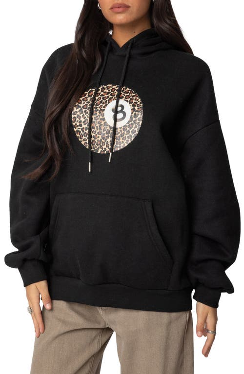 Edikted Leopard 8 Oversized Hoodie In Black