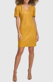 Kensie Stretch Faux Suede Shift Minidress
