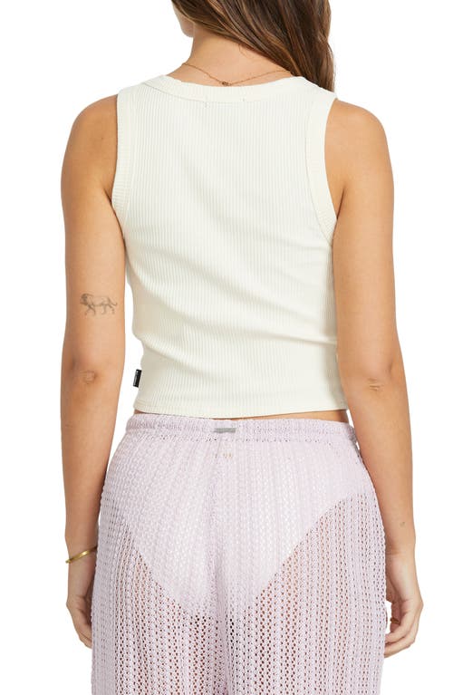 Billabong Rerun Rib Crop Tank In Whitecap