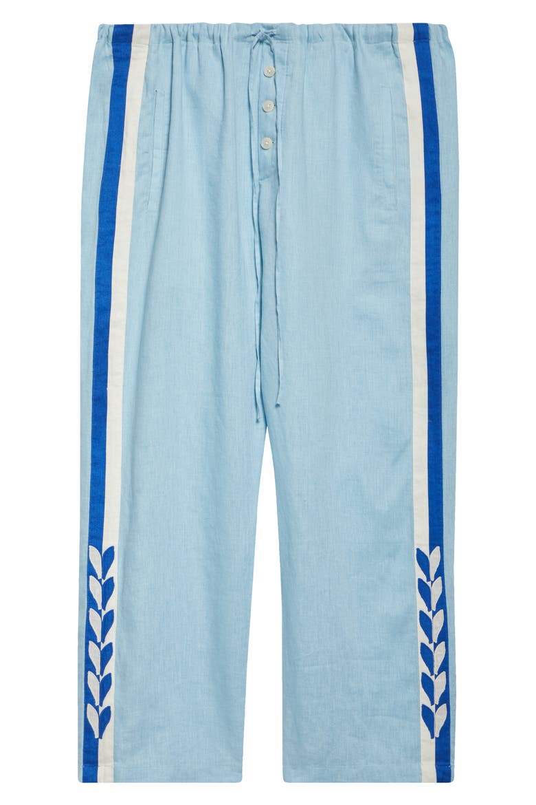 Seedling Stripe Pajama Pants, Alternate, color, WHITE/ BLUE