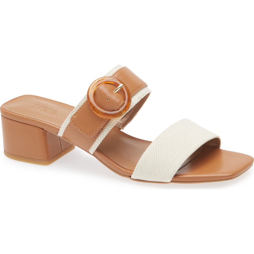 Nordstrom Rack Blake Heeled Slide Sandal In Ivory-tan Toffee