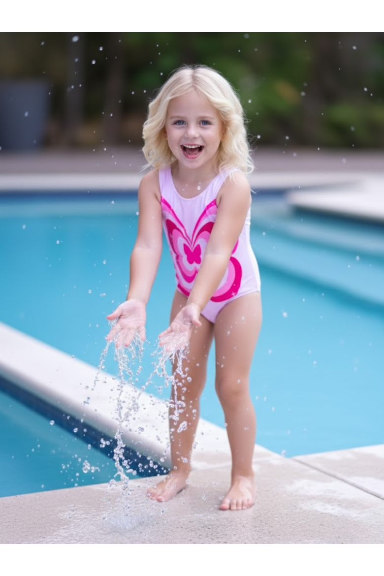 Butterfly Bloom Y2K Pink One-Piece Swimsuit, Alternate, color, Pink