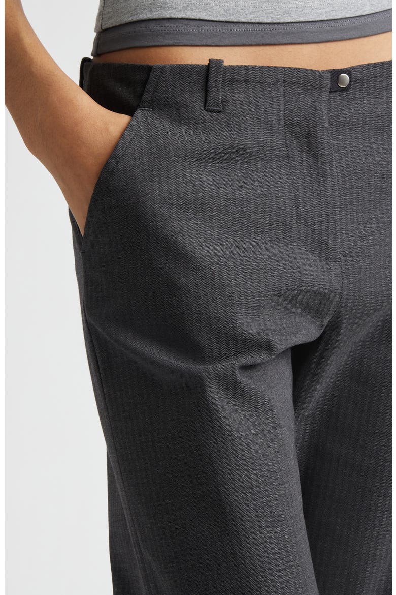 Sil Herringbone Suiting Straight Leg Trousers, Alternate, color, GREY