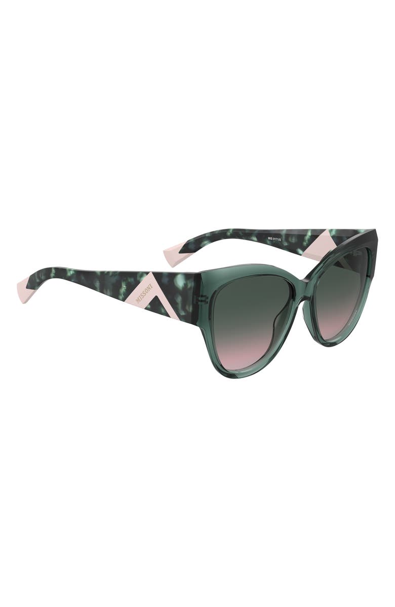 Missoni 57mm Sqaure Gradient Sunglasses, Alternate, color, Green