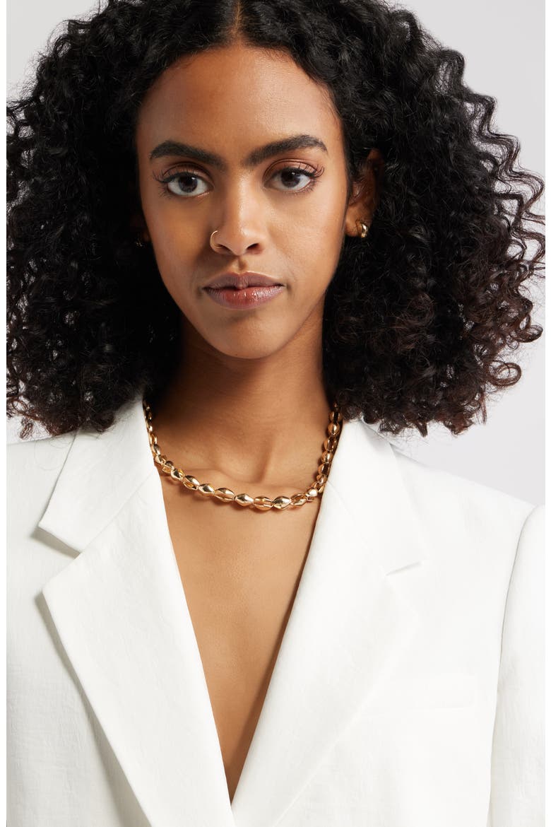 Clamshell Link Chain Necklace, Alternate, color, GOLD
