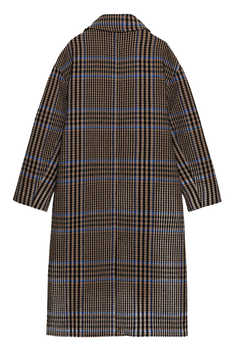 Anita Double Breasted Plaid Coat, Alternate, color, BROWN PLAID