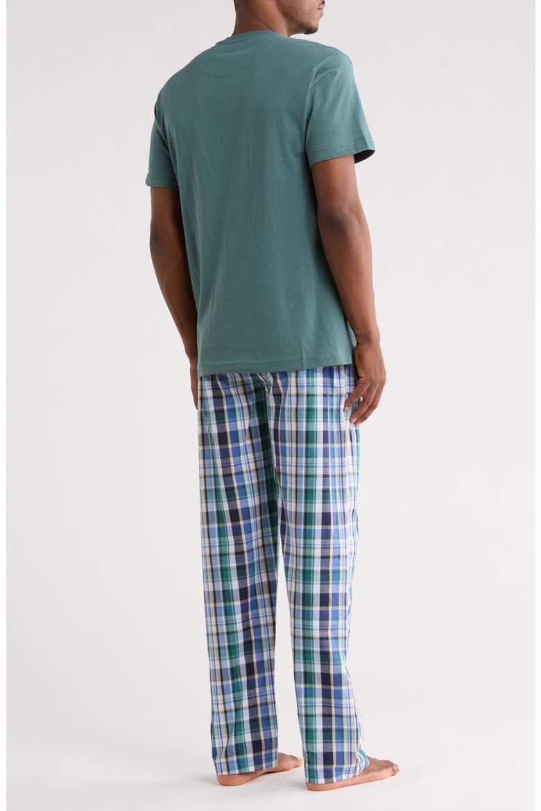 T-Shirt & Plaid Pajama Pants Set, Alternate, color, WATERCRESS