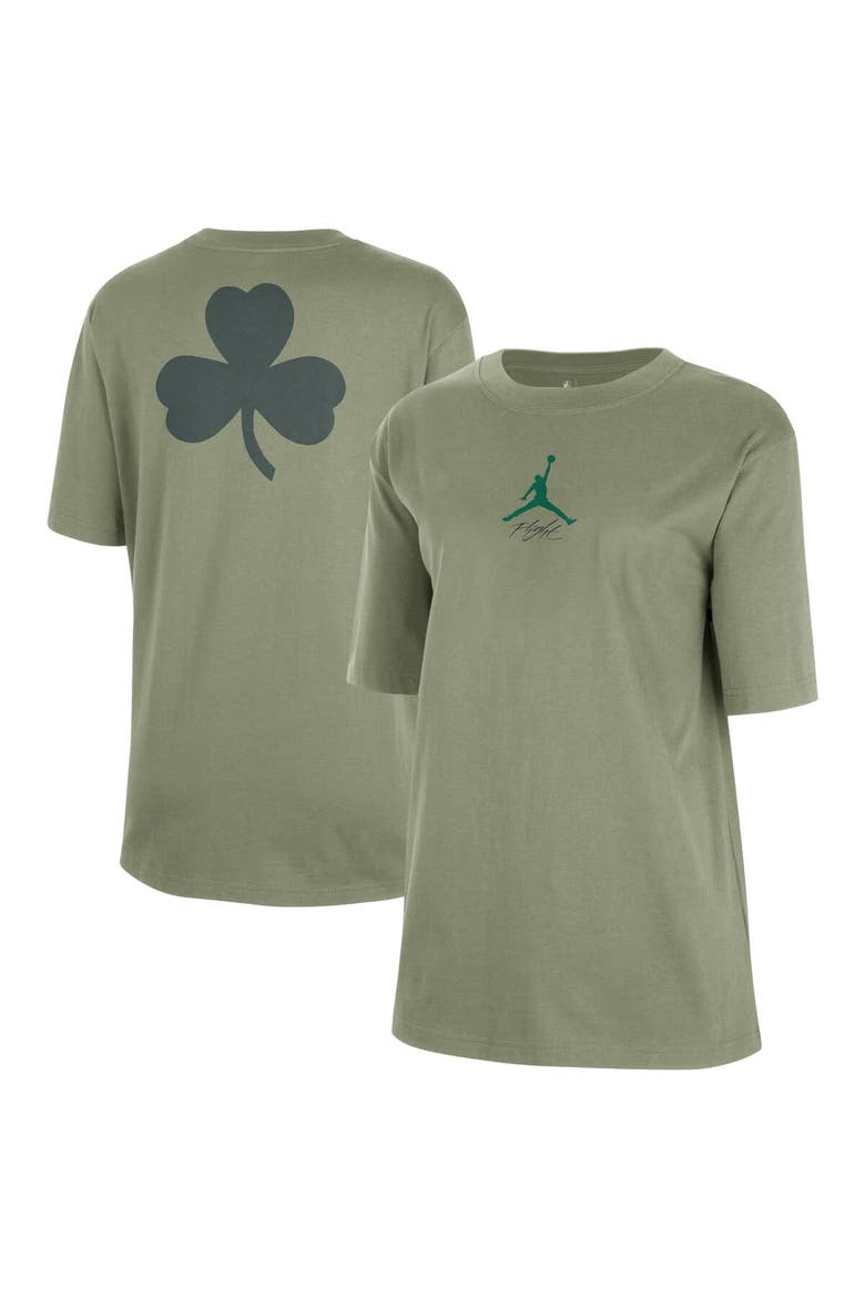 Women's Jordan Brand  Green Boston Celtics Courtside Statement Edition Boyfriend T-Shirt, Alternate, color, Green