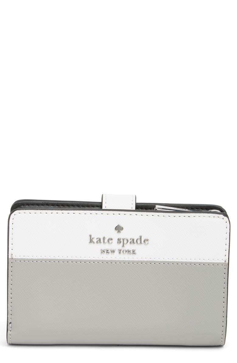 Kate Spade New York staci medium compact bifold wallet, Main, color, Nimbus Grey Multi