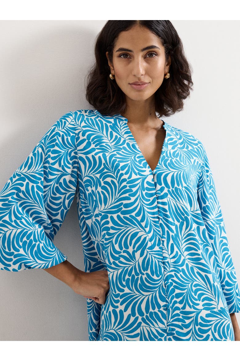 Phoebe Tiered Hem V-Neck Mini Dress, Alternate, color, Blue