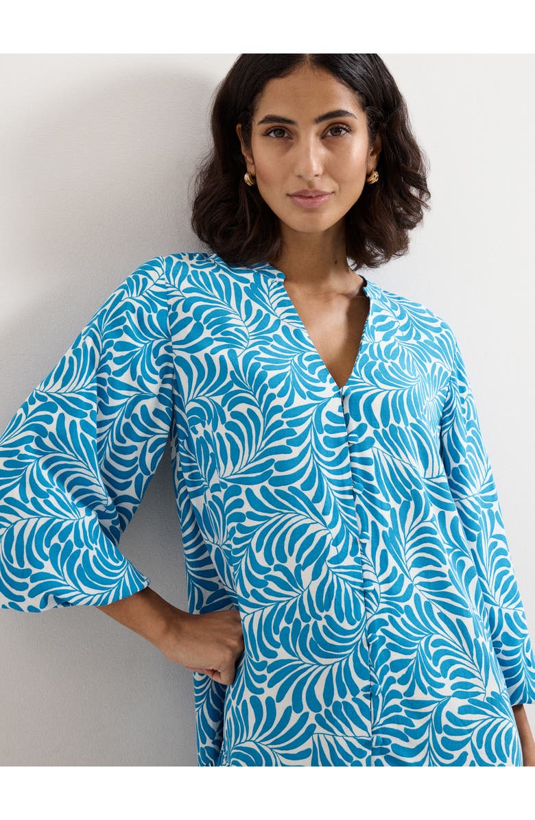 Phase Eight Phoebe Tiered Hem V-Neck Mini Dress, Alternate, color, Blue