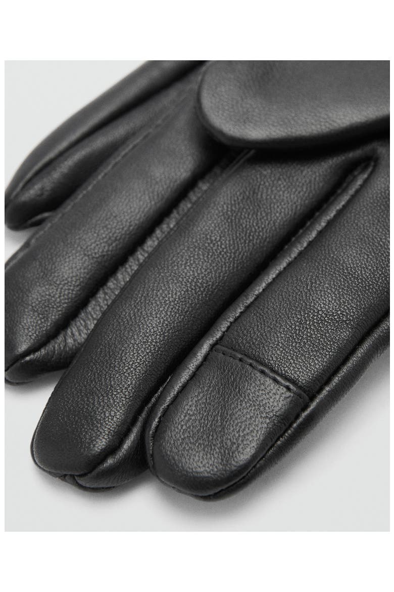 Long Leather Gloves, Alternate, color, BLACK