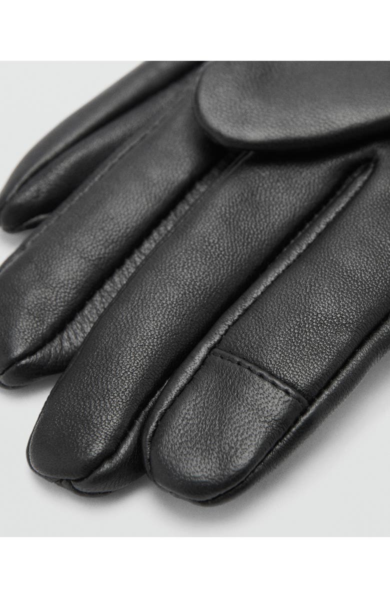 MANGO Long Leather Gloves, Alternate, color,
