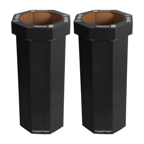 Fleur Traditional Classic Disposable Corrugated Cardboard Event Trash Can and Recycling Bin