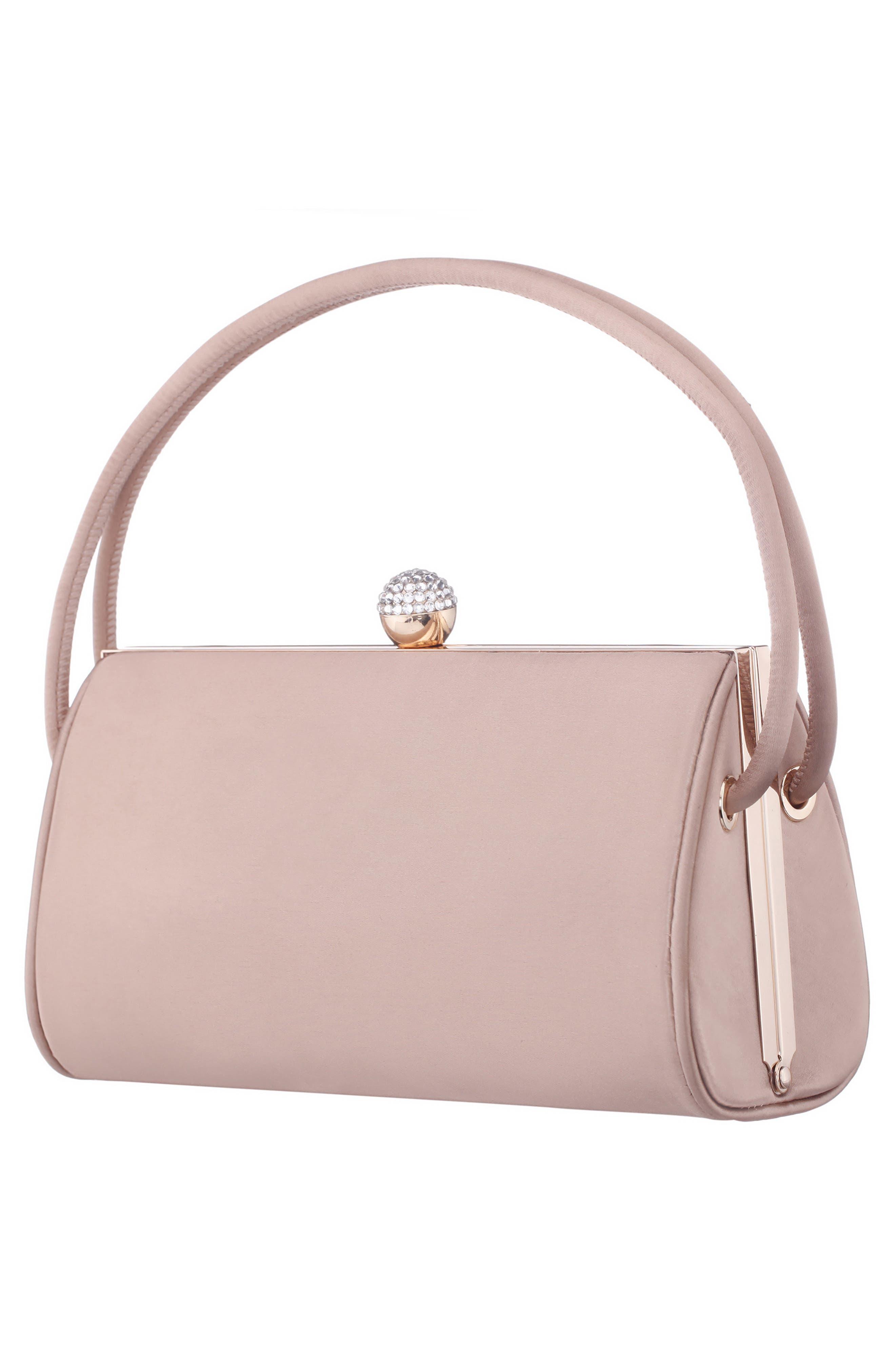 Khalani Satin Clutch, Alternate, color, HONEY