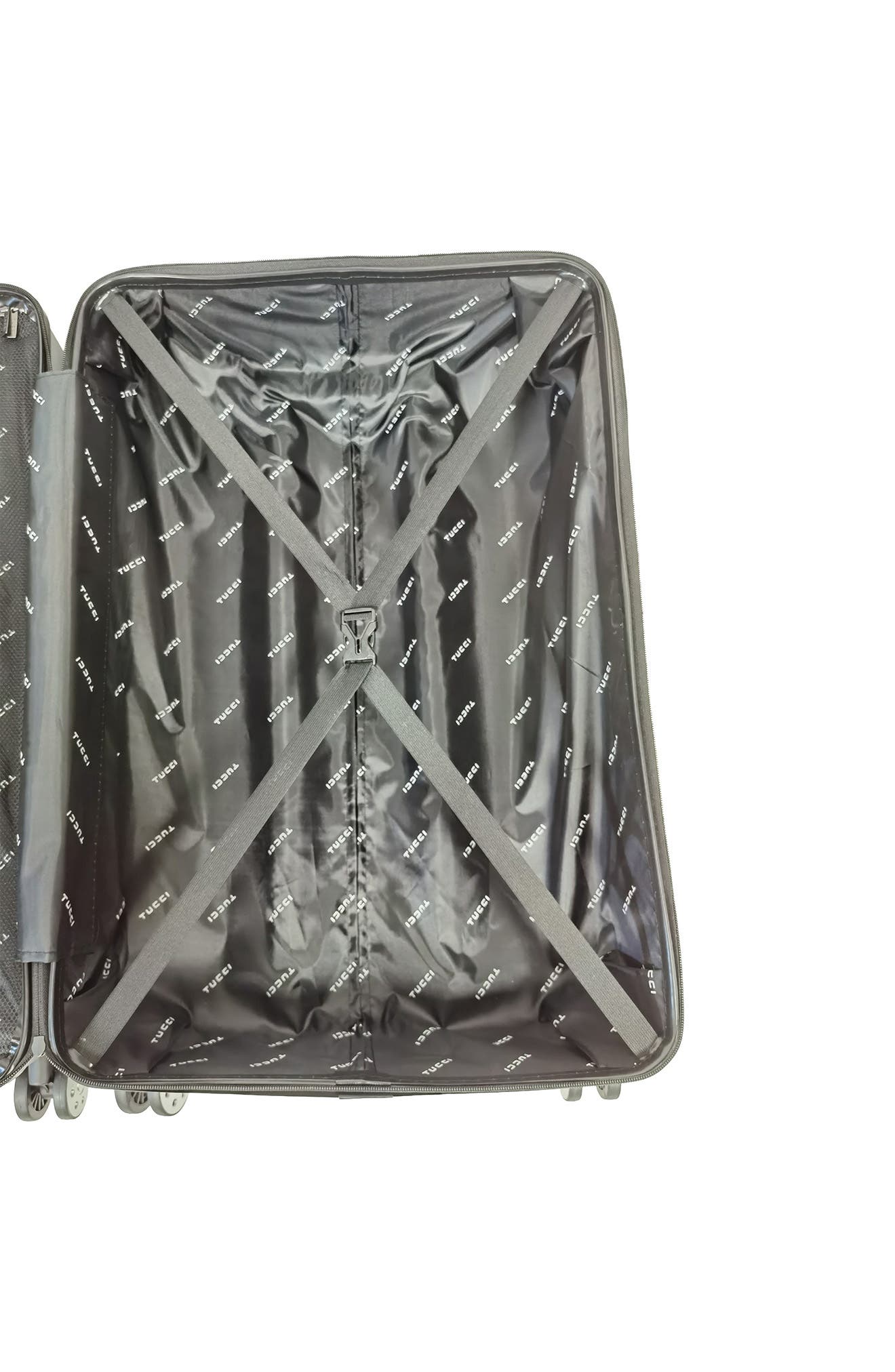 TUCCI Storto Hardshell 3-Piece Spinner Luggage Set, Alternate, color, Black