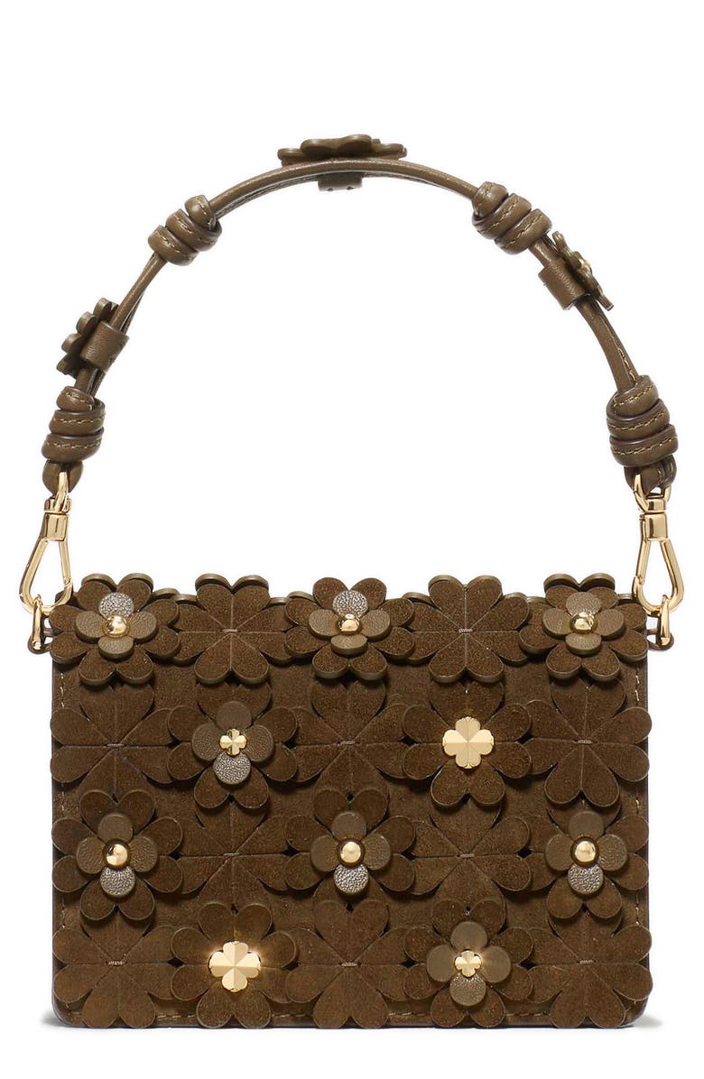 Kate Spade New York natasha floral embellished leather mini bag, Main, color, Burnt Sage