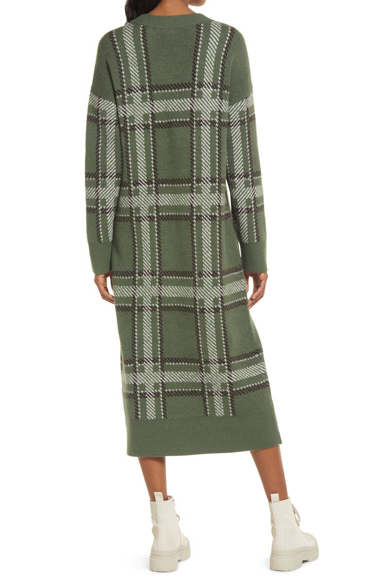 Treasure & Bond Plaid Long Sleeve Sweater Dress, Alternate, color, 