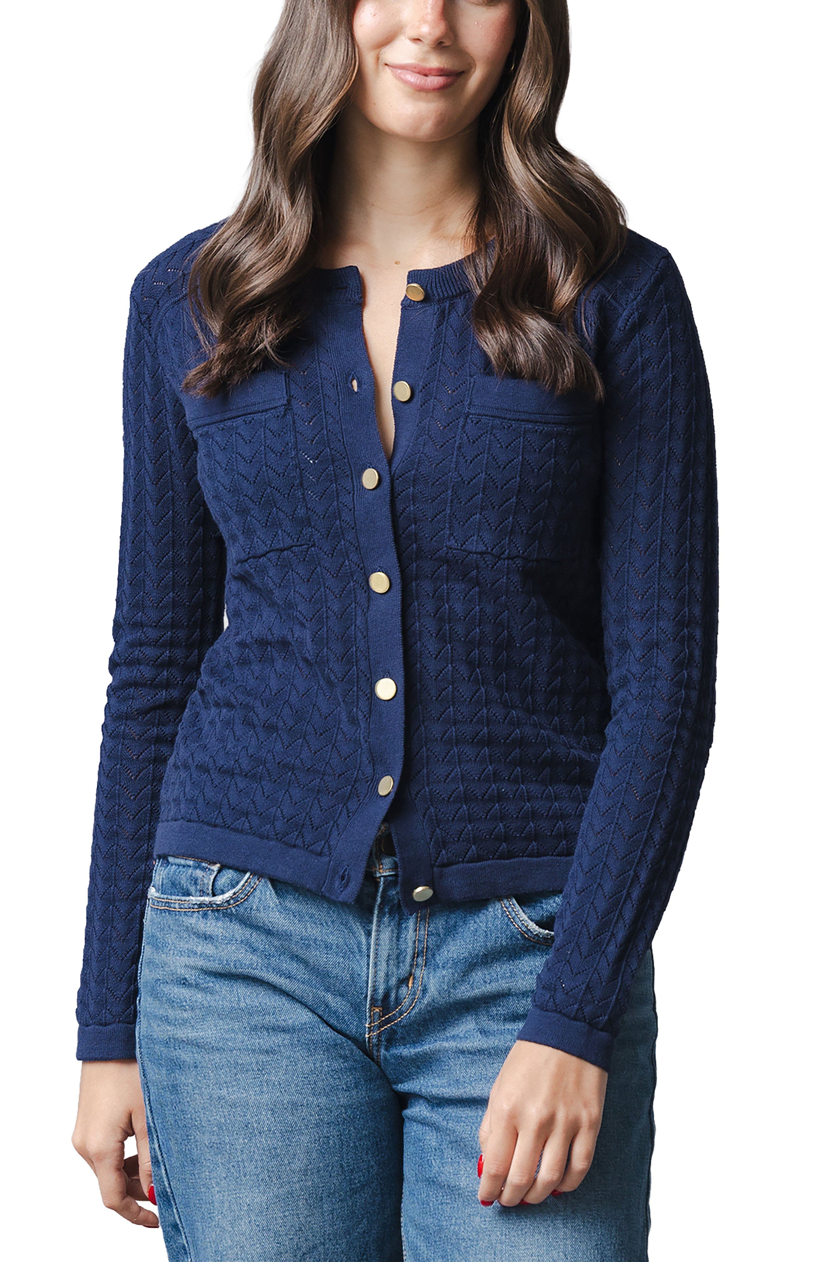 selected Navy Pointelle