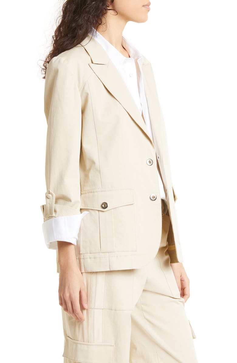 TWP Bell Stretch Cotton Blazer, Alternate, color, Khaki