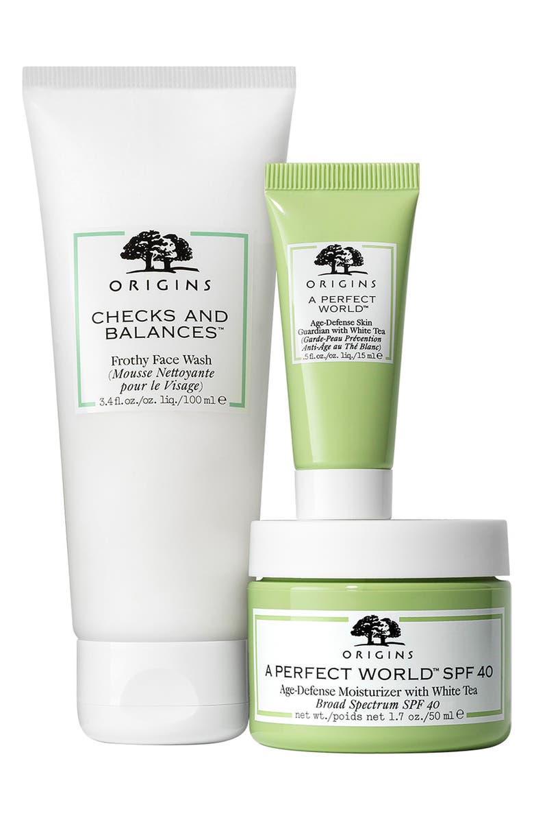 Origins Youth Defenders Skin-Defending Cleanser, Serum & Moisturizer Set USD $100 Value, Alternate, color, 