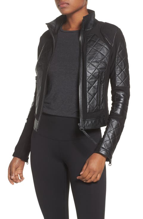 Leather & Mesh Moto Jacket
