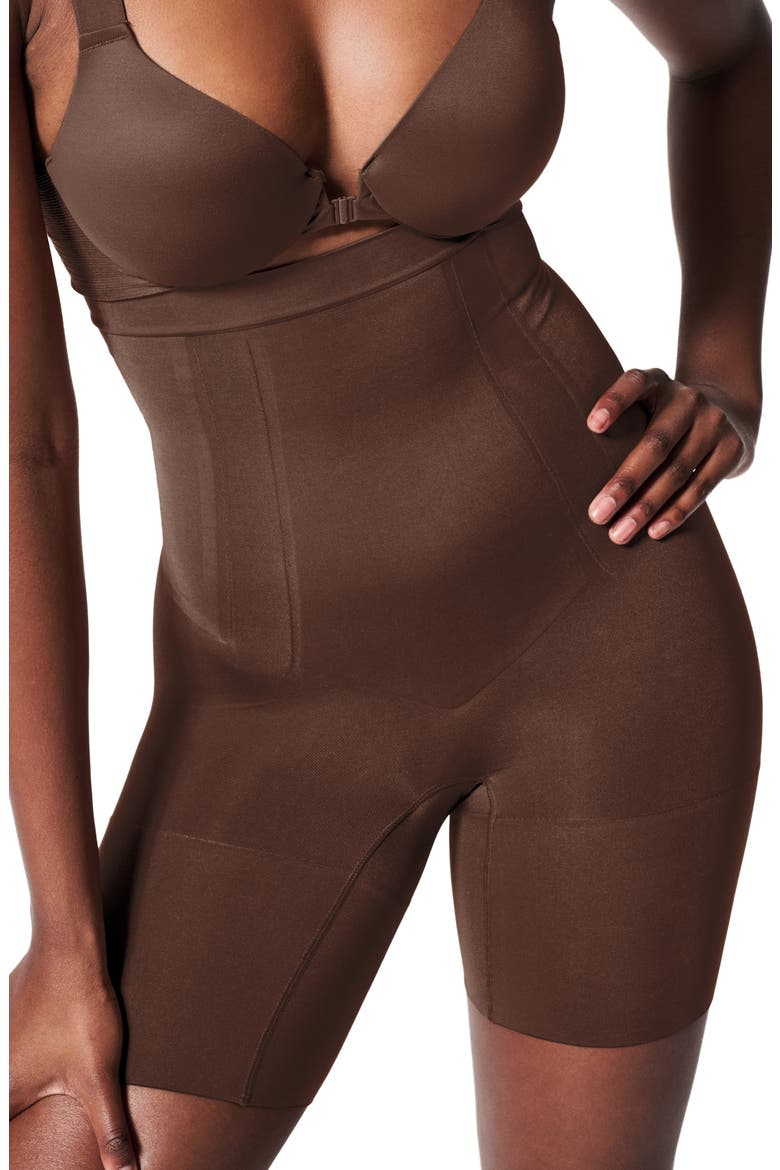 SPANXsculpt™ OnCore High Waist MidThigh Shorts, Main, color, CHESTNUT BROWN