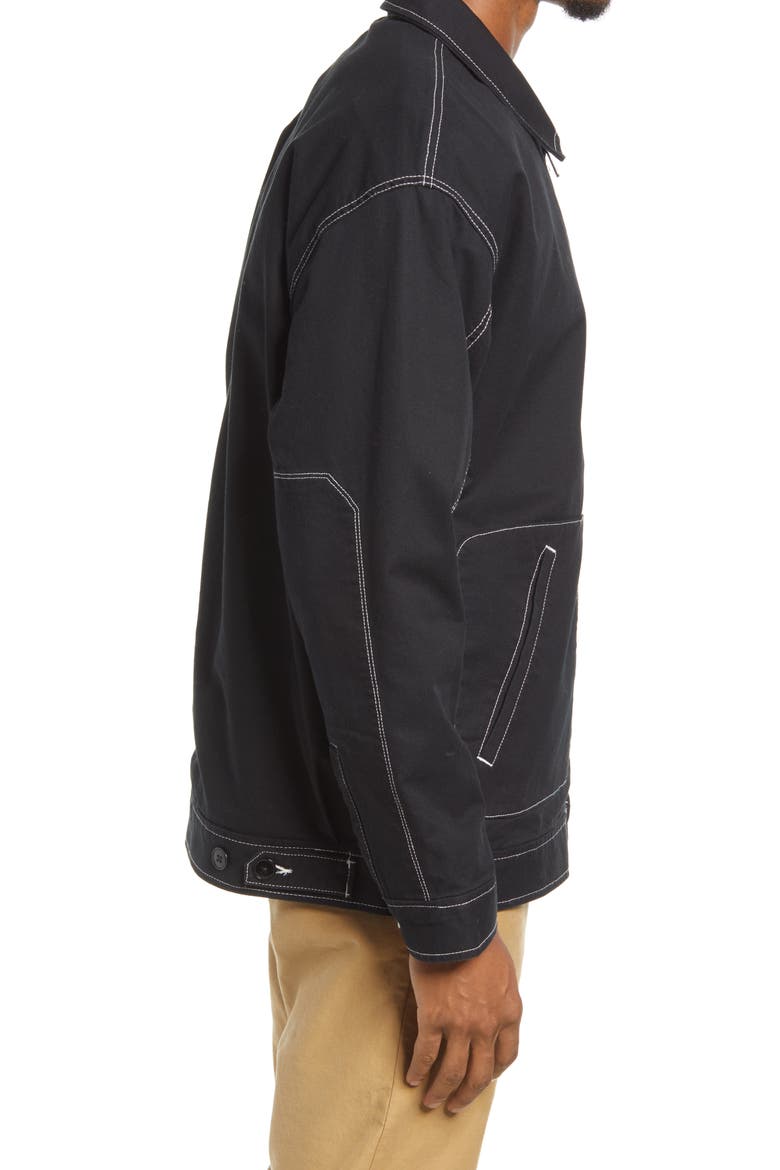 R2R Reworked Ike Cotton Twill Jacket, Alternate, color, BLACK