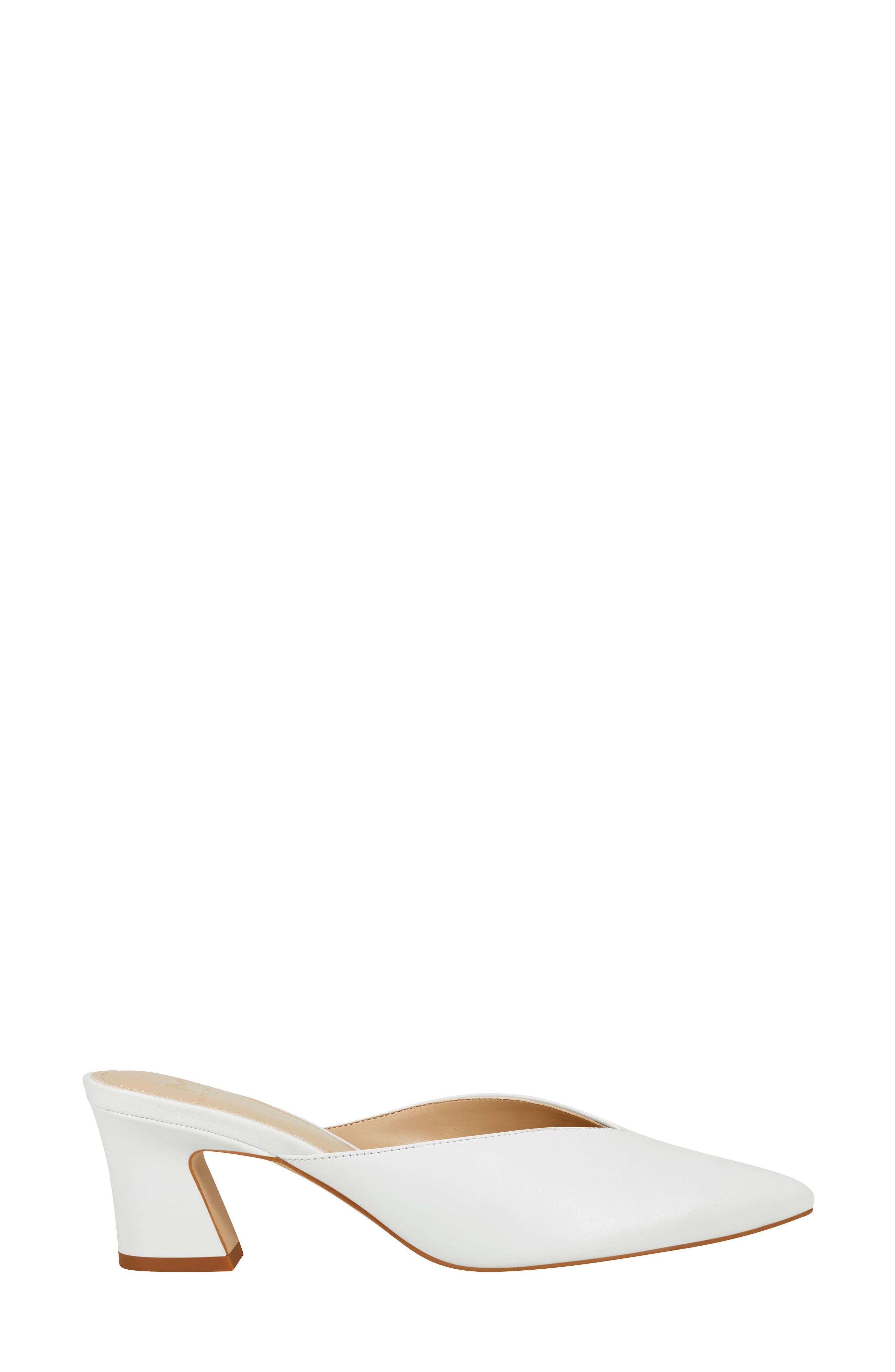 Bancy Pointed Toe Mule, Alternate, color, WHITE LEATHER