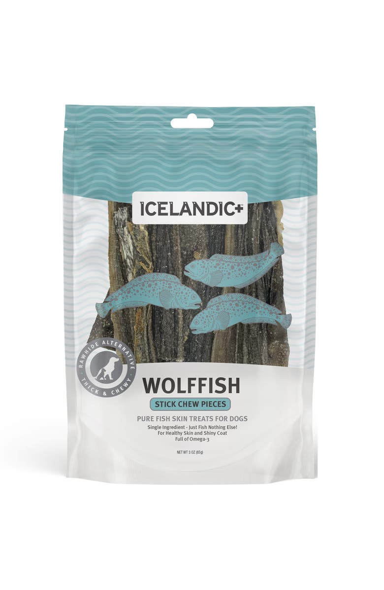 ICELANDIC+ Wolffish Skin Stick Chews Dog Treat 3.0oz Bag, Main, color, 