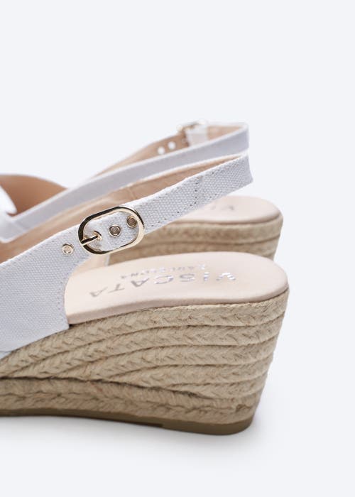 Viscata Llansa Canvas Espadrille Sandal Wedges In White