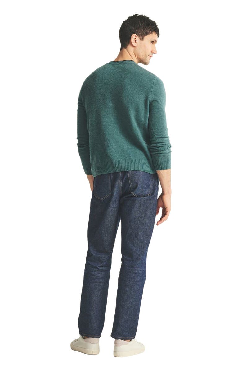 NAADAM Lightweight Cashmere Contrast Trim Crewneck Sweater, Alternate, color, Agave Green