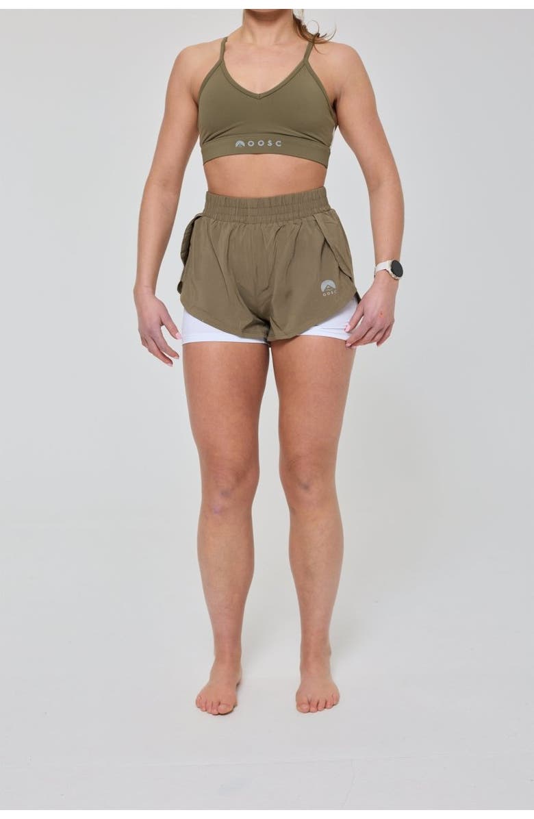OOSC Elite 2 in 1 Running Shorts - Khaki, Main, color, Khaki