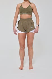 OOSC Elite 2 in 1 Running Shorts - Khaki