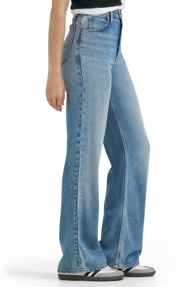 Retro High Waist A-Line Jeans, Alternate, color, COTTAGE WASH
