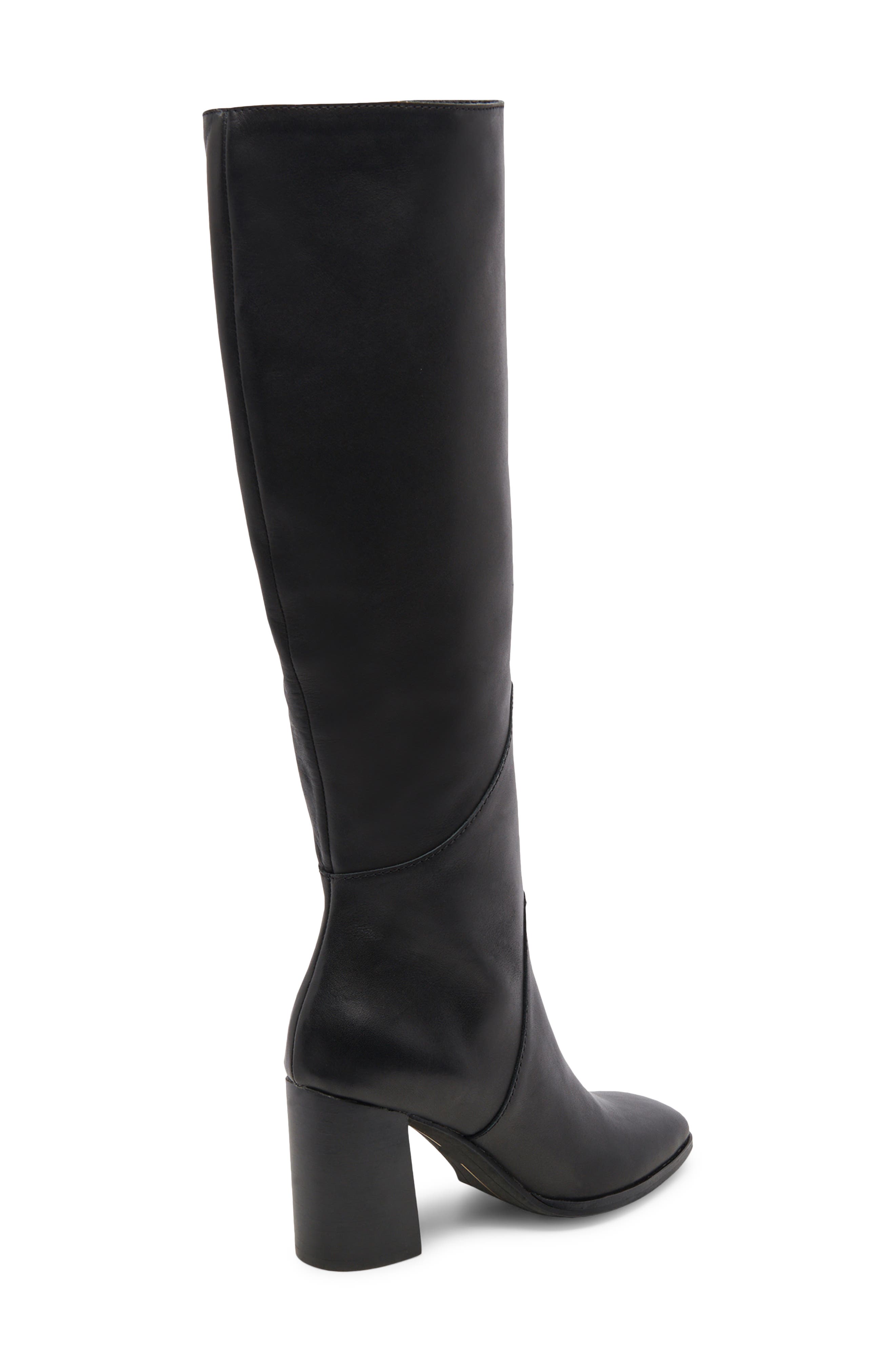 Flin Knee High Boot, Alternate, color, BLACK LEATHER