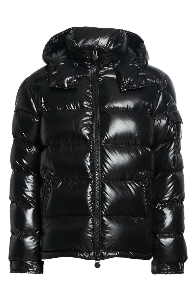 Moncler Maya Lacquered Down Jacket, Alternate, color,