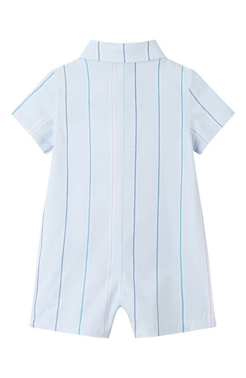 Andy & Evan Cotton Romper & Bow Tie Set In Blue