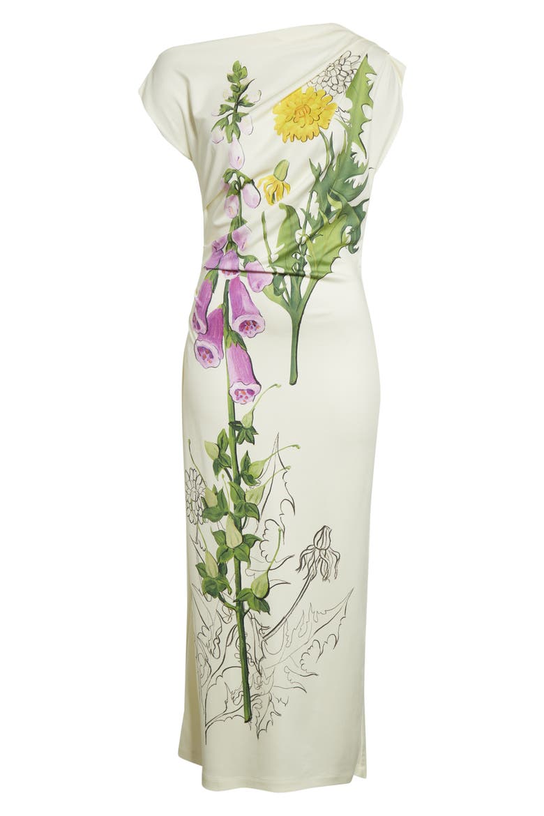 Foxglove Sketch Off the Shoulder Jersey Dress, Alternate, color, BUTTER MULTI